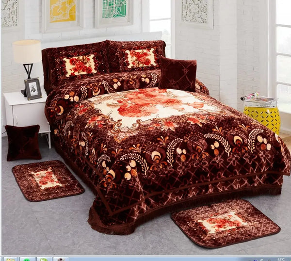 Blanket (ኮቦርታ )Blanket 200×240cm

Bedcover 230×250

Pillows 50×75cm

Cushio 40×40cm

Mat 50×75cm

Slipper 4PCs