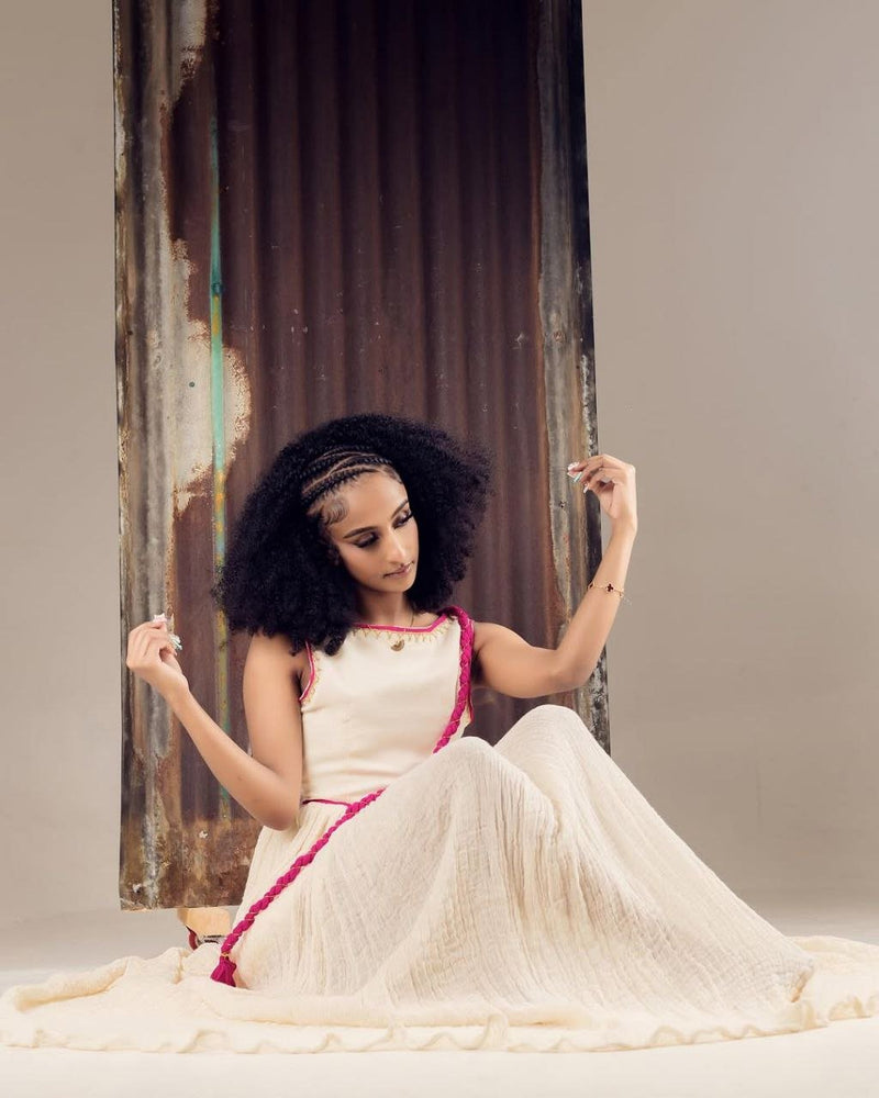 Classic Habesha Dress with Elegant Embroidery for a Subtle Cultural Statement