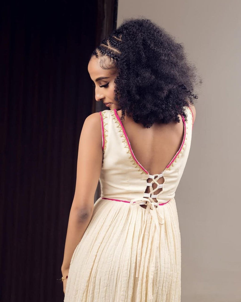 Classic Habesha Dress with Elegant Embroidery for a Subtle Cultural Statement