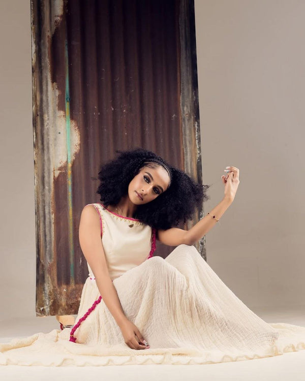 Classic Habesha Dress with Elegant Embroidery for a Subtle Cultural Statement